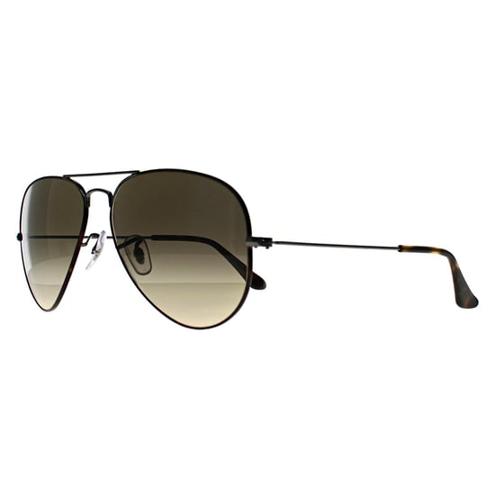 Ray-Ban Aviator Unisex Pulido Habana Sobre Gunmetal Marrón Vintage Gradiente Negro Aviator 3025 - Image 2