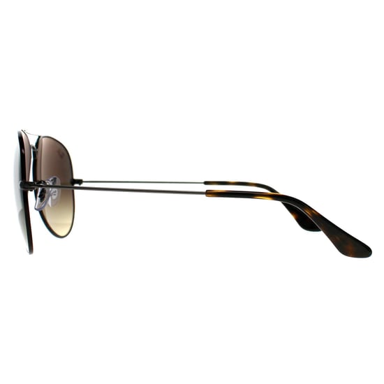 Ray-Ban Aviator Unisex Pulido Habana Sobre Gunmetal Marrón Vintage Gradiente Negro Aviator 3025 - Image 3