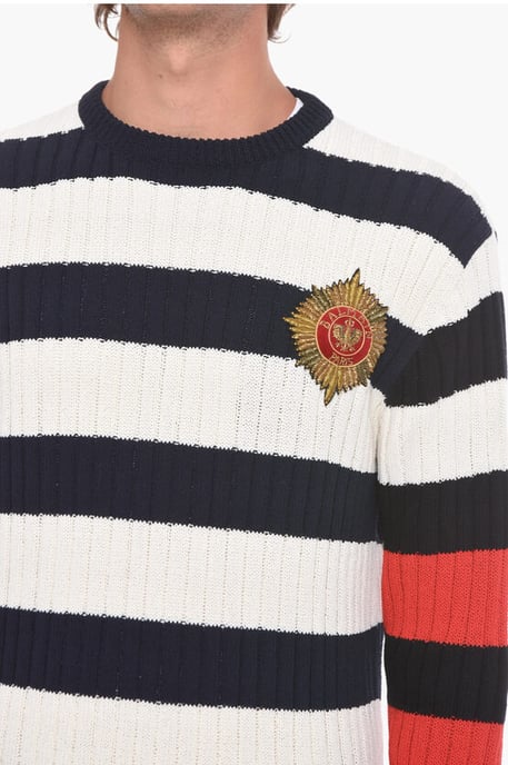 Jersey con emblema de rayas y parche Awning en multicolor - Image 3