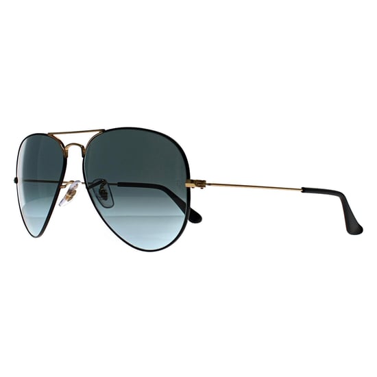 Ray-Ban Aviator Unisex Negro Pulido Sobre Arista Azul Vintage Gradiente Negro Aviator 3025 - Image 2