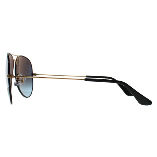 Ray-Ban Aviator Unisex Negro Pulido Sobre Arista Azul Vintage Gradiente Negro Aviator 3025 - Image 3