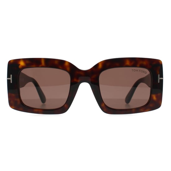 Tom Ford Cuadrado Mujer Brillante Habana Oscuro Marrón Claro Brigitta FT1188 - Image 1