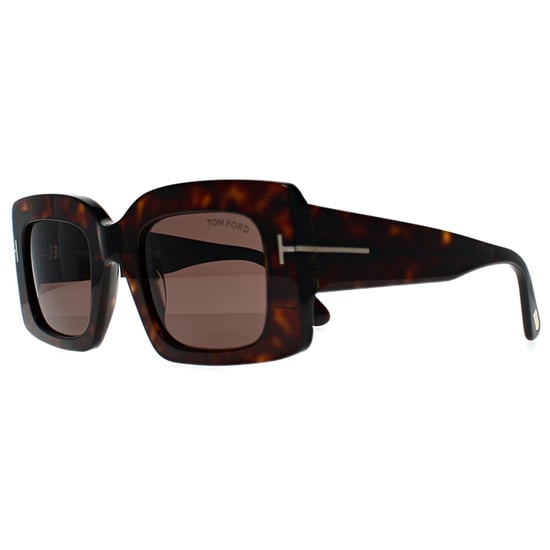 Tom Ford Cuadrado Mujer Brillante Habana Oscuro Marrón Claro Brigitta FT1188 - Image 2