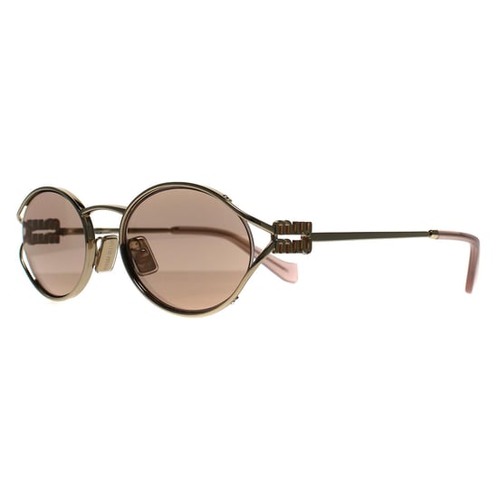 Miu Miu Oval Womens Oro Pálido Rosa Espejo MU52YS - Image 2