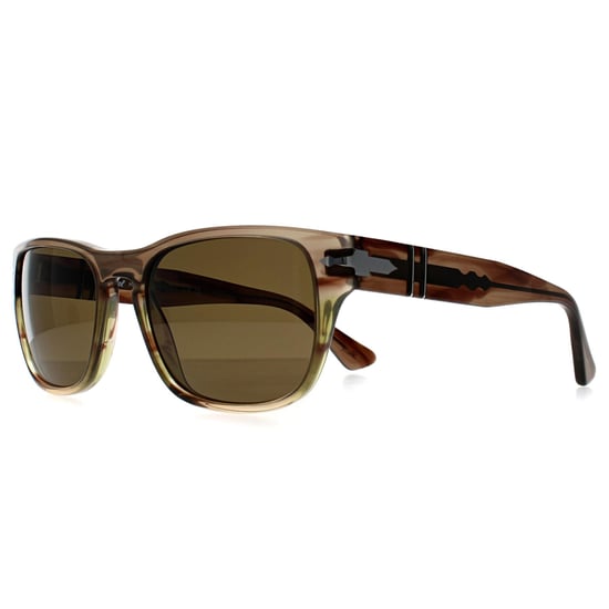 Persol Cuadradas Hombre Rayas Marrón Verde Marrón Polarizadas PO3341S - Image 2