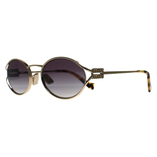 Miu Miu Oval Womens Latón Oro Marrón Oscuro MU52YS - Image 2
