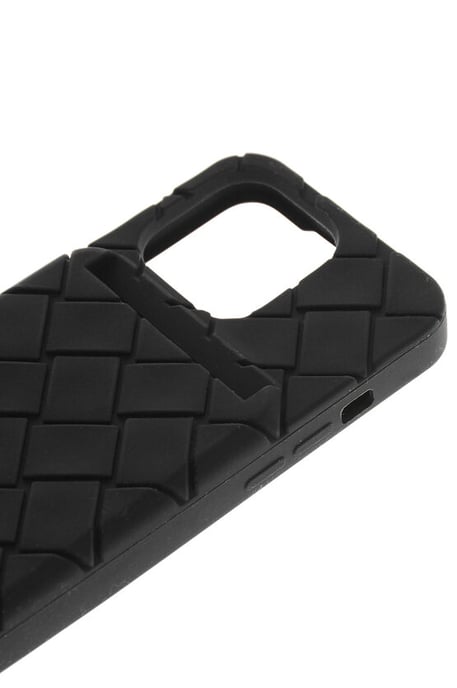 Funda trenzada para iPhone 13 Pro con tarjetero externo en negro - Image 2