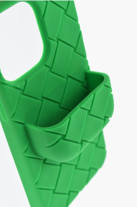 Funda trenzada para iPhone 13 Pro con soporte para Airpods en verde - Image 4