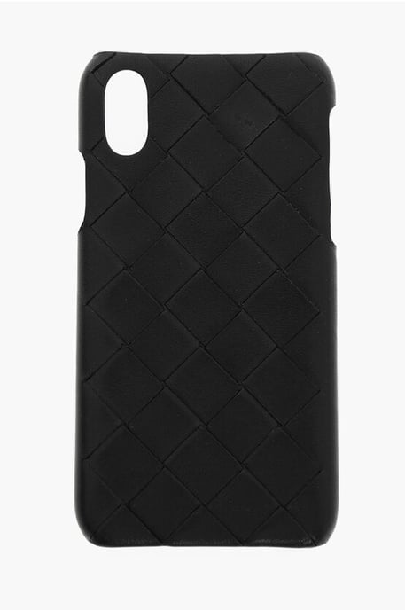 Funda Intreccio de piel suave para iPhone Xs en color negro - Image 1