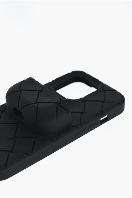 Funda trenzada para iPhone 13 Pro con soporte para AirPods en color negro - Image 3