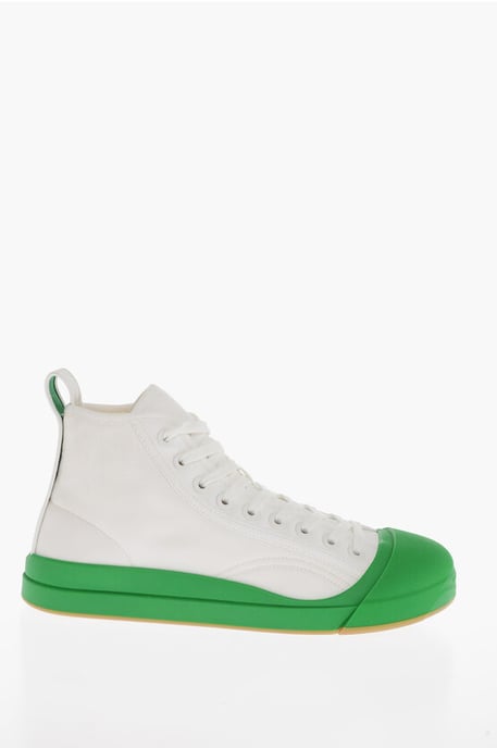Zapatillas altas de lona VULCAN con puntera de goma en blanco - Image 3