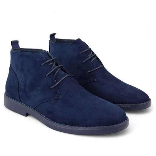 Botas chukka de ante estilo desértico de primera calidad para hombre en color azul marino - Image 3
