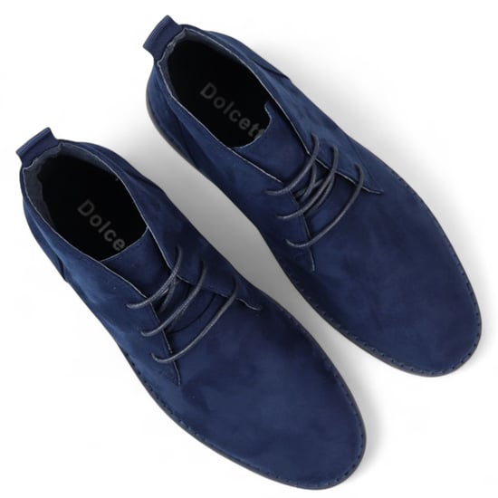 Botas chukka de ante estilo desértico de primera calidad para hombre en color azul marino - Image 4