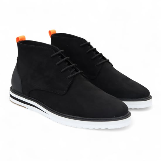 Botas desérticas de ante negro con cordones para hombre - Image 2