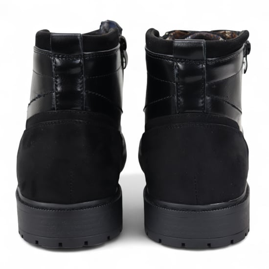 Botines negros con cordones estilo motero para hombre - Image 5