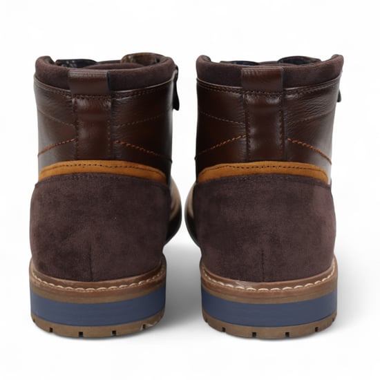 Botines moteros marrones con cordones para hombre - Image 5