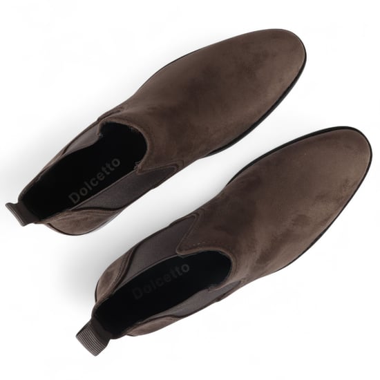 Botas Chelsea de ante gris para hombre, sin cordones y forradas en piel auténtica - Image 5