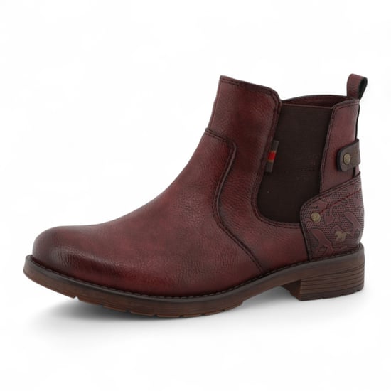 Botines Chelsea Mustang burdeos para mujer - Image 3