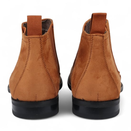Botas Chelsea de ante color tostado para hombre, sin cordones, forradas en cuero auténtico - Image 6