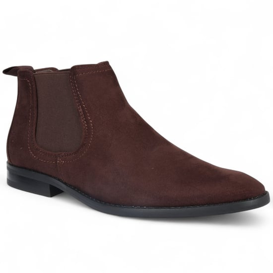 Botas Chelsea de ante Bown para hombre, sin cordones, forradas en piel auténtica - Image 3