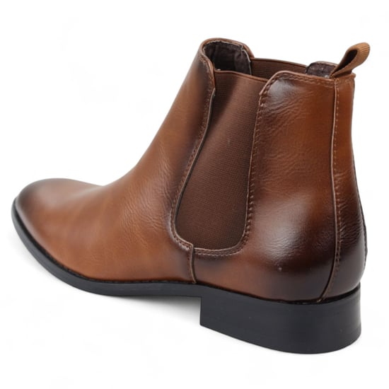 Botines Chelsea sin cordones para oficina para hombre en color tostado - Image 4