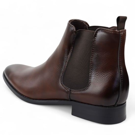 Botines Chelsea marrones sin cordones para oficina para hombre - Image 5