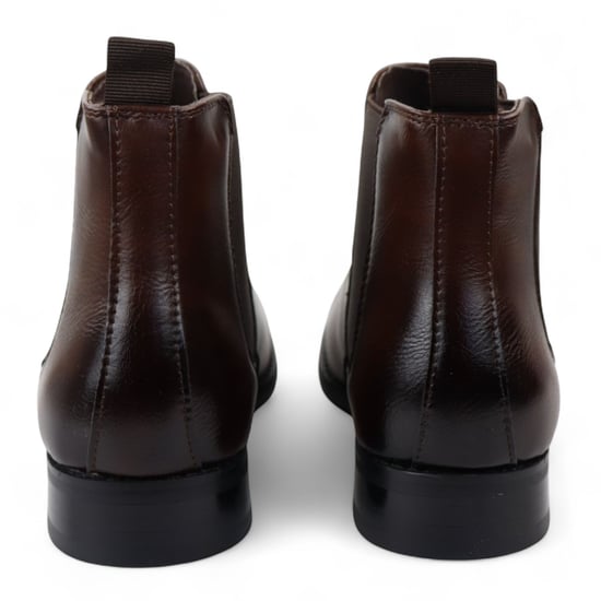 Botines Chelsea marrones sin cordones para oficina para hombre - Image 6