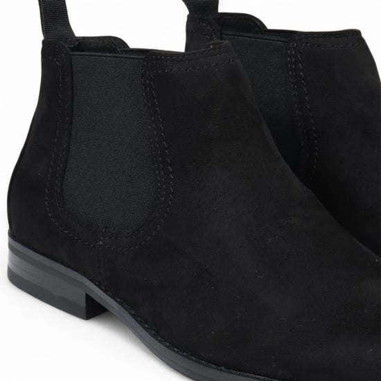 Botas Chelsea de ante negro para hombre, sin cordones y forradas en piel auténtica - Image 4