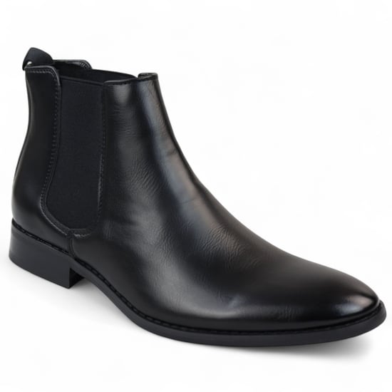 Botines Chelsea negros sin cordones para oficina para hombre - Image 2