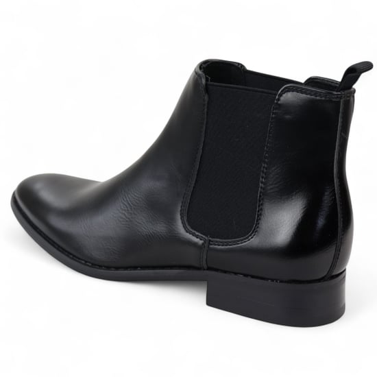 Botines Chelsea negros sin cordones para oficina para hombre - Image 4