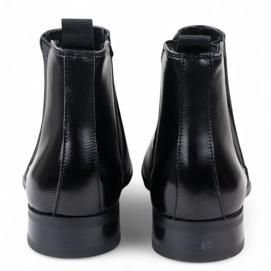 Botines Chelsea negros sin cordones para oficina para hombre - Image 5