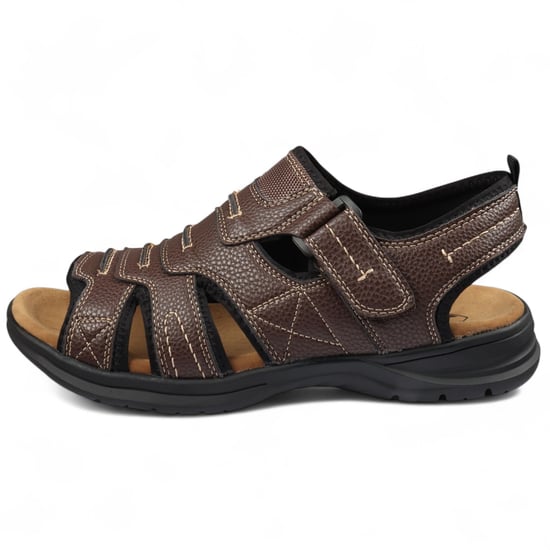 Sandalias informales ligeras con punta abierta para hombre en color azul marino - Image 1