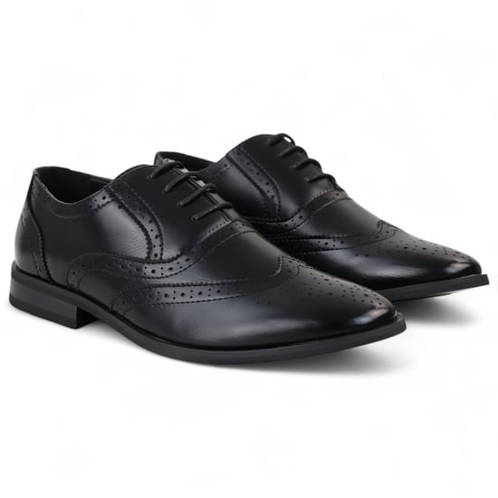 Zapatos Oxford Derby Brogue clásicos negros para hombre - Image 3