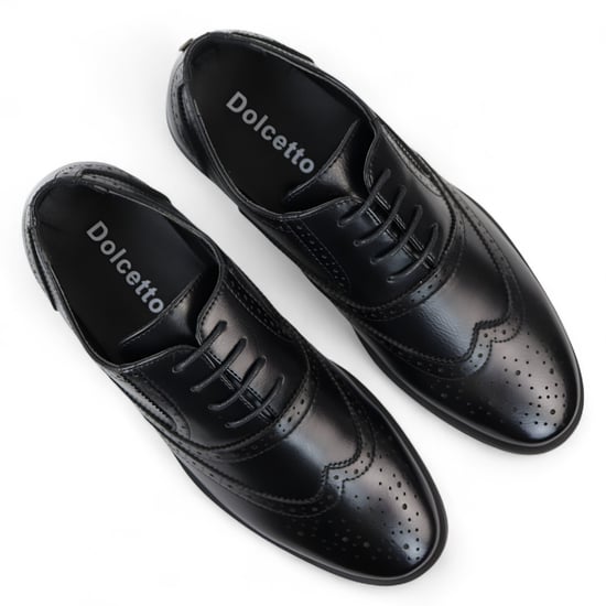 Zapatos Oxford Derby Brogue clásicos negros para hombre - Image 4