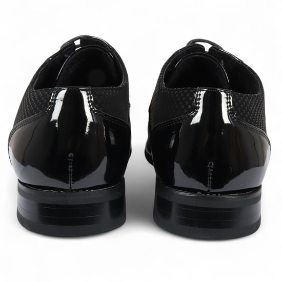 Zapatos Oxford formales Derby de cuero negro para hombre - Image 6