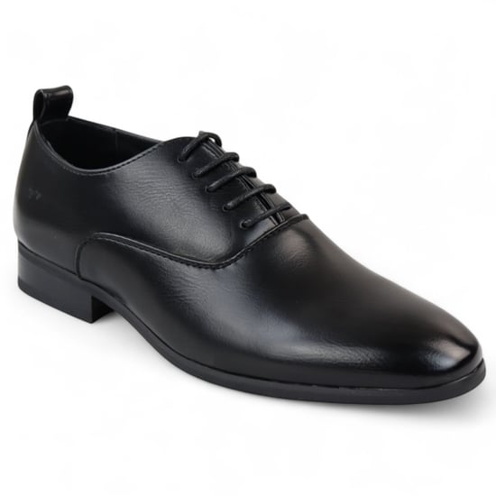 Zapatos Oxford Derby clásicos negros con cordones para hombre - Image 2