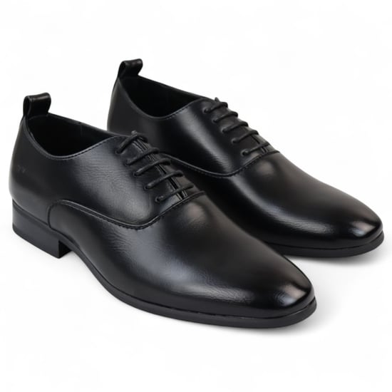 Zapatos Oxford Derby clásicos negros con cordones para hombre - Image 3