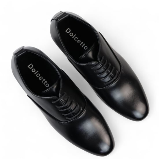 Zapatos Oxford Derby clásicos negros con cordones para hombre - Image 4