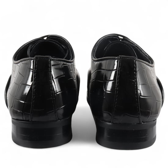 Zapatos Oxford Derby negros clásicos con cordones para hombre - Image 5