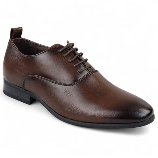 Zapatos Oxford Derby clásicos marrones con cordones para hombre - Image 2