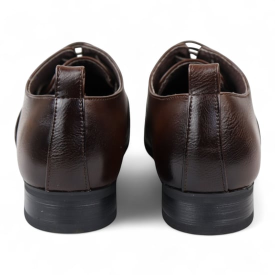 Zapatos Oxford Derby clásicos marrones con cordones para hombre - Image 6