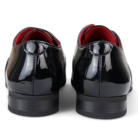 Zapatos formales negros con punta puntiaguda y cordones perforados para hombre - Image 5