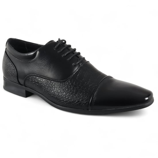 Zapatos formales brogue clásicos negros con cordones para hombre - Image 2