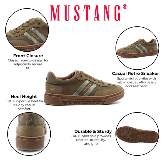 Zapatillas de plataforma Mustang para mujer en color verde oliva - Image 2