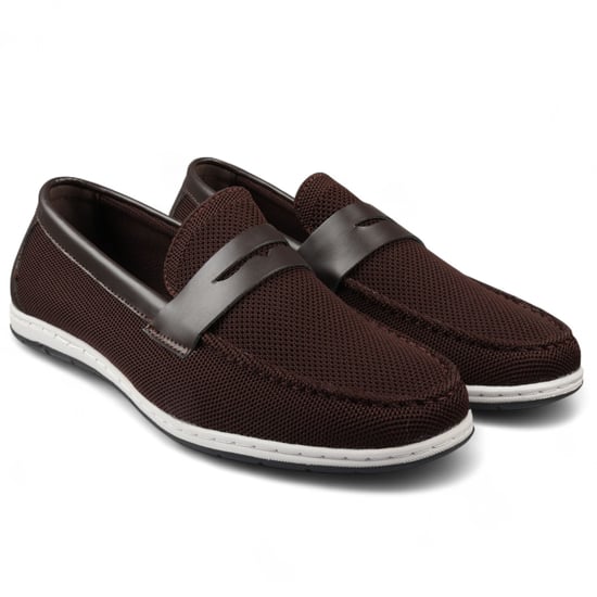 Mocasines marrones transpirables y ligeros sin cordones para hombre - Image 2