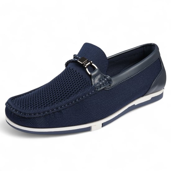 Mocasines transpirables y ligeros de malla azul marino para hombre - Image 3