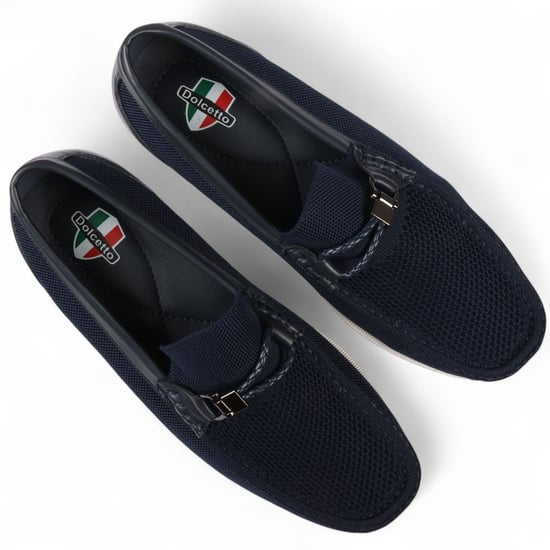 Mocasines transpirables y ligeros de malla azul marino para hombre - Image 5