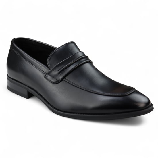 Mocasines negros sin cordones para hombre con forro de cuero - Image 3