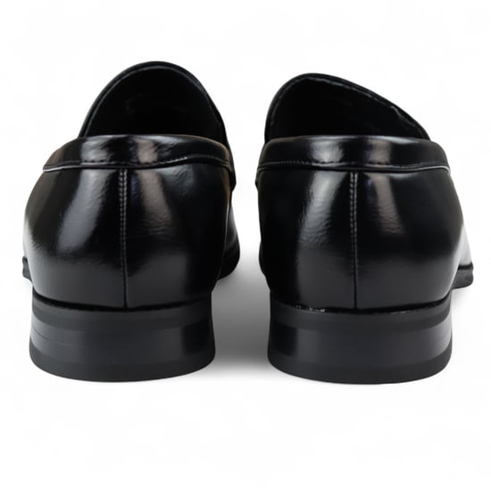 Mocasines negros sin cordones para hombre con forro de cuero - Image 5