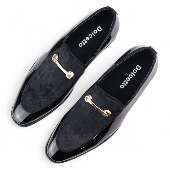 Mocasines elegantes negros para hombre, sin cordones, con forro de cuero y terciopelo - Image 4